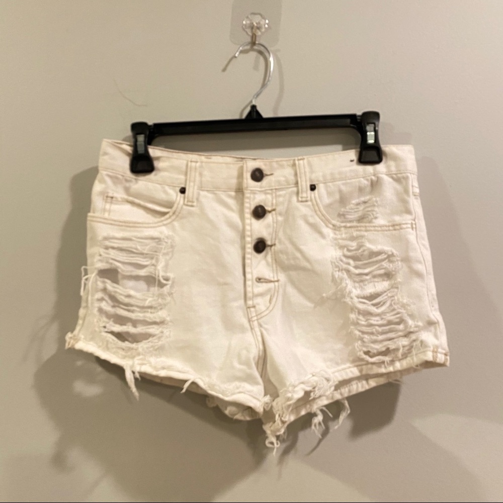 A&F High Rise Denim Shorts